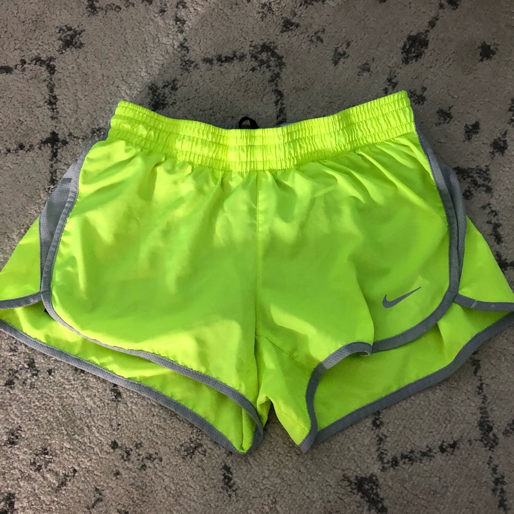 Neon Nike running shorts